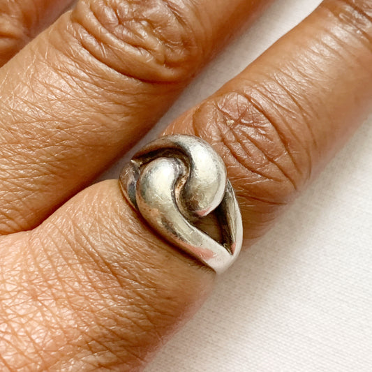 80s Vintage Sterling Silver Chunky Link Knot Ring