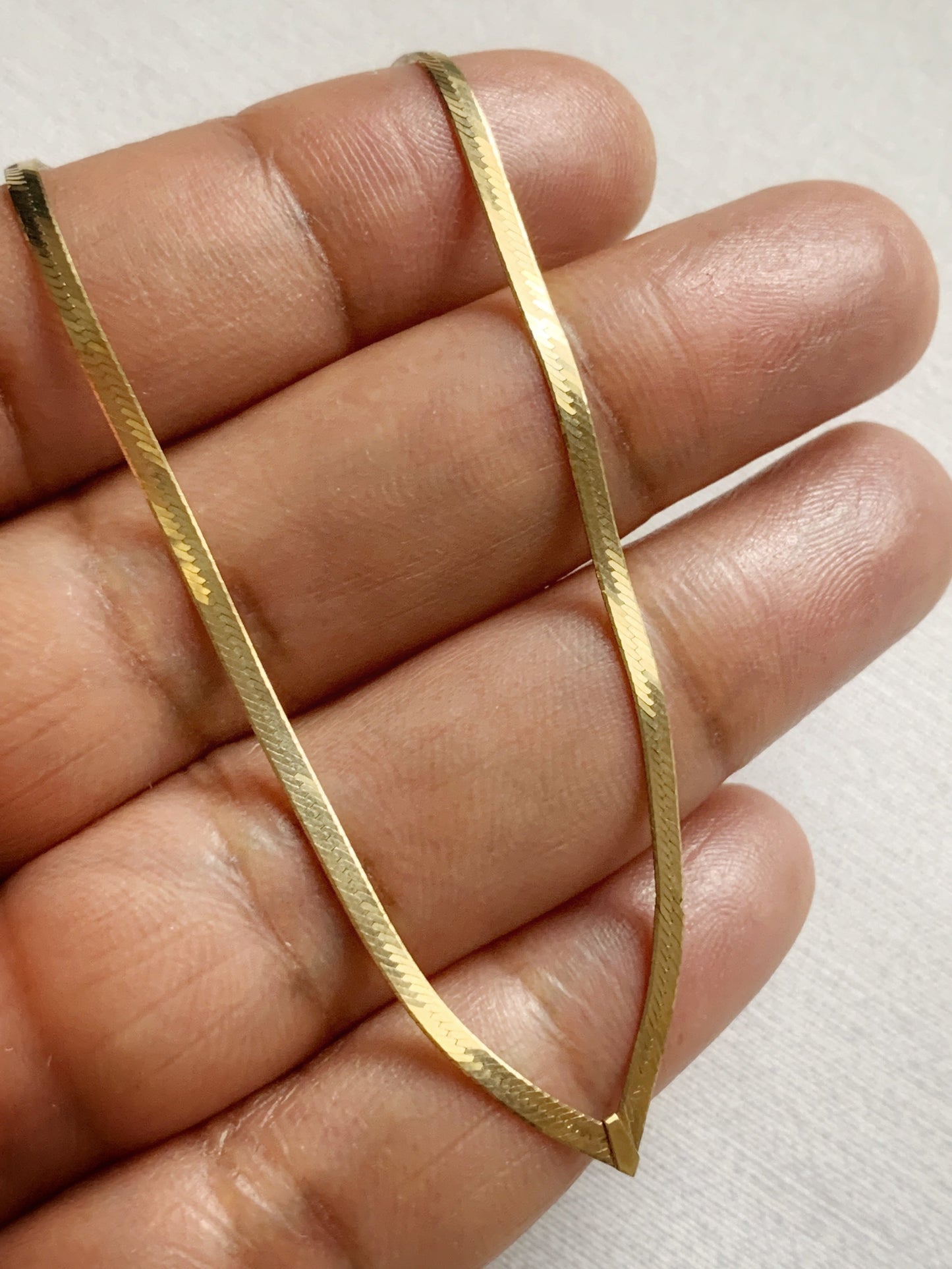 Vintage 9ct Gold Chevron Herringbone Necklace