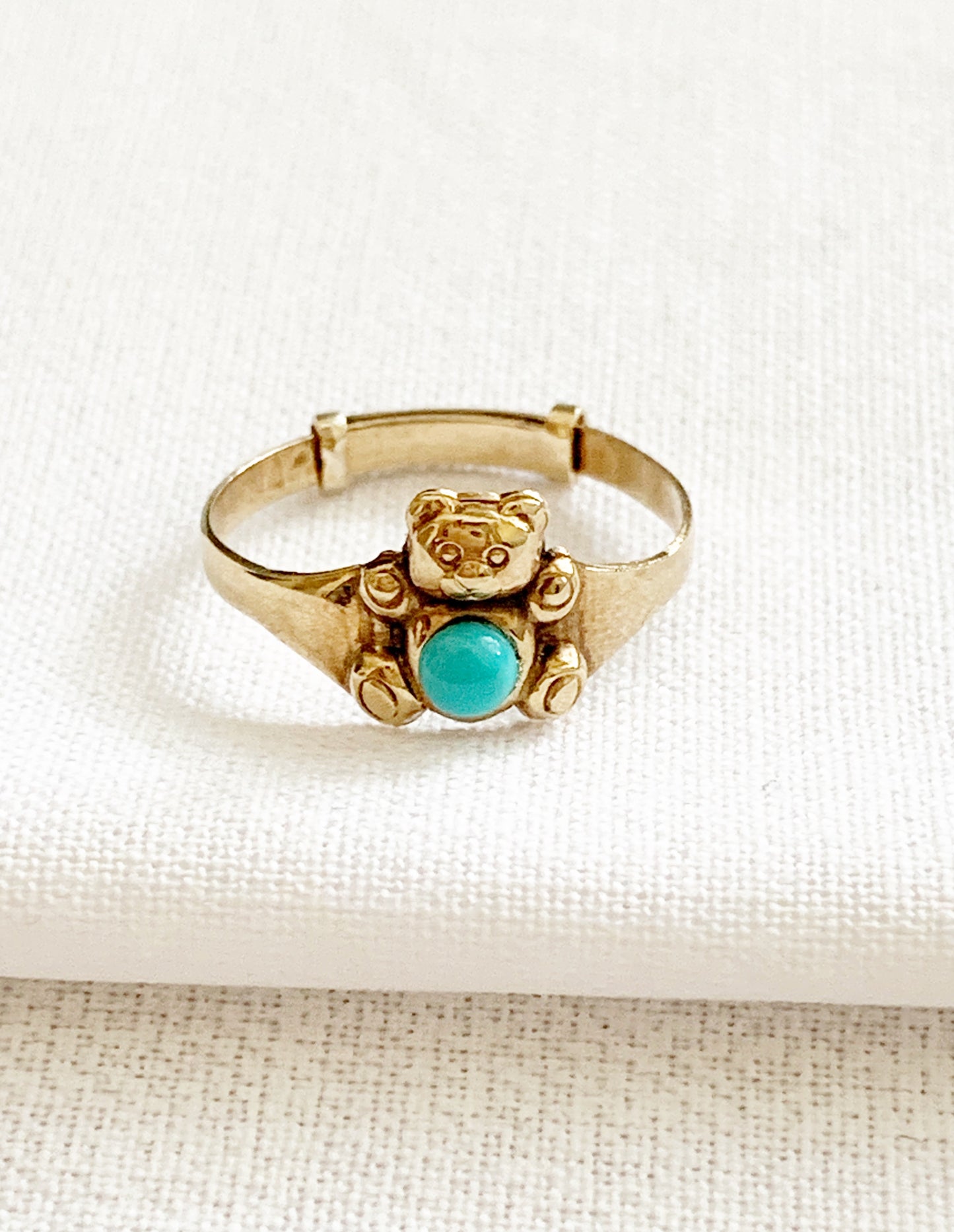 Vintage 9ct Gold Teddy Bear Ring