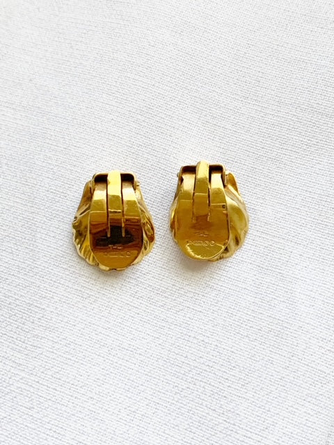 RARE Vintage 9ct Gold Shell Earrings 1948