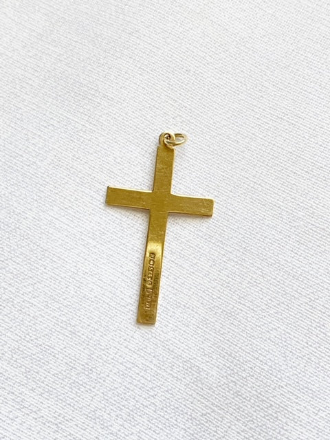 Vintage 9ct Gold Fancy Cross Pendant 1979