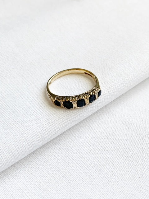 Vintage 9ct Gold Sapphire and Diamond Ring