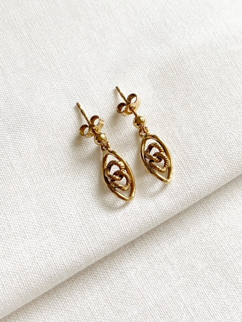 RARE Vintage 9ct Gold Chain Link Earrings 1994