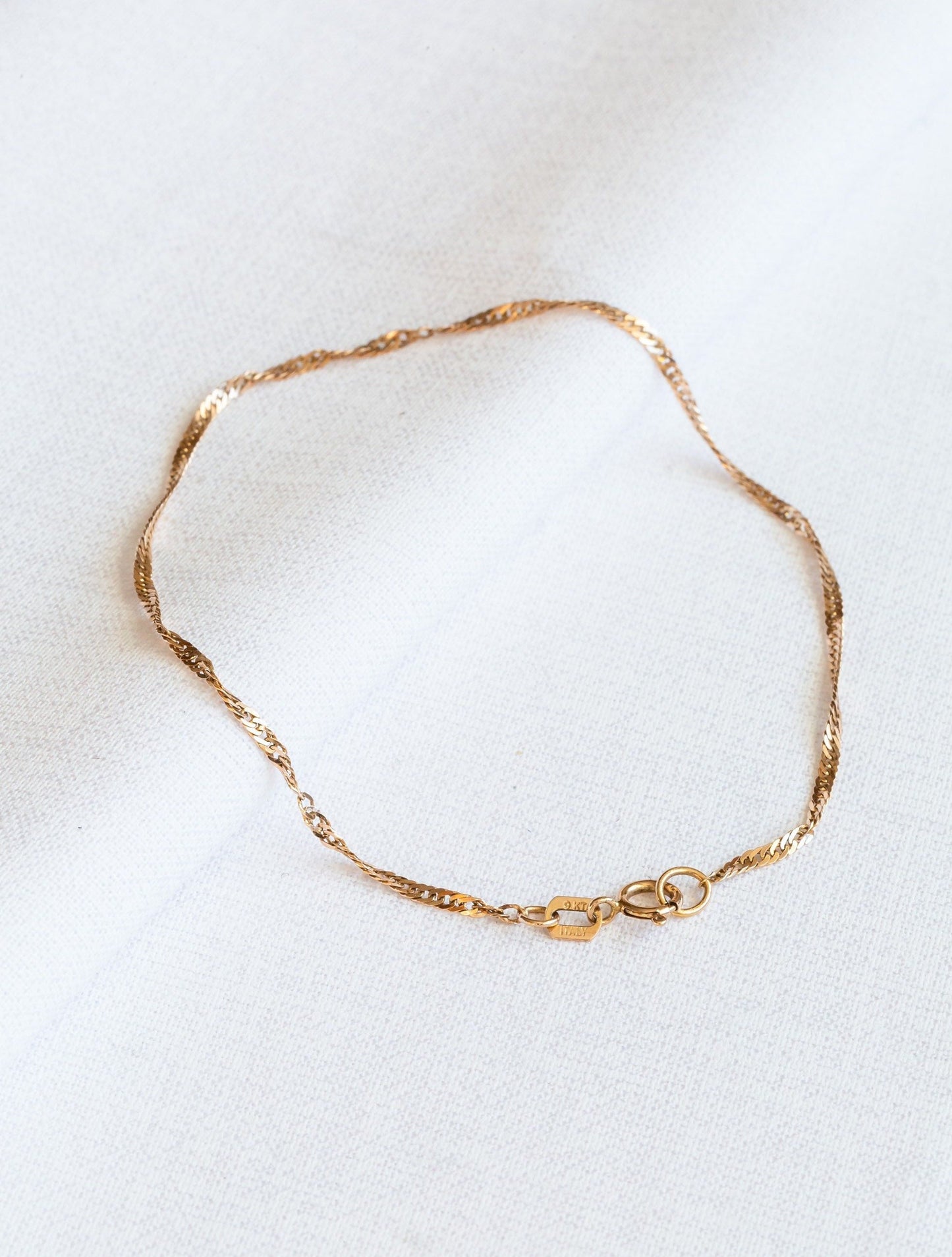 Vintage 9ct Gold Twisted Link Bracelet